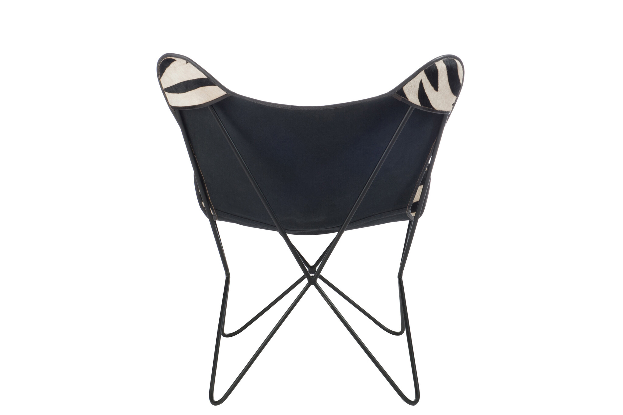 LOUNGE STOEL LEER/MET ZEBRA