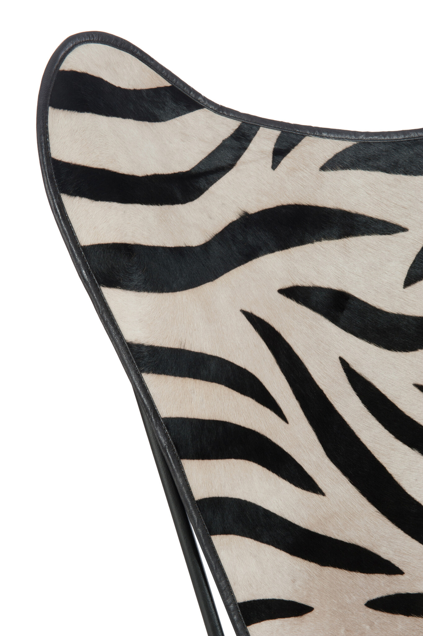 LOUNGE STOEL LEER/MET ZEBRA