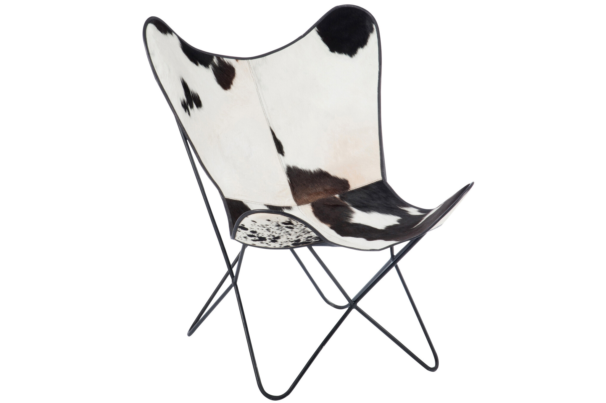 LOUNGE STOEL KOE/MET WH/BL