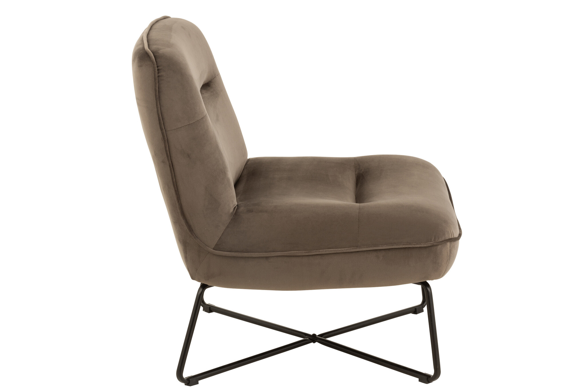 LOUNGE STOEL FR TEX/MET D GRIJS