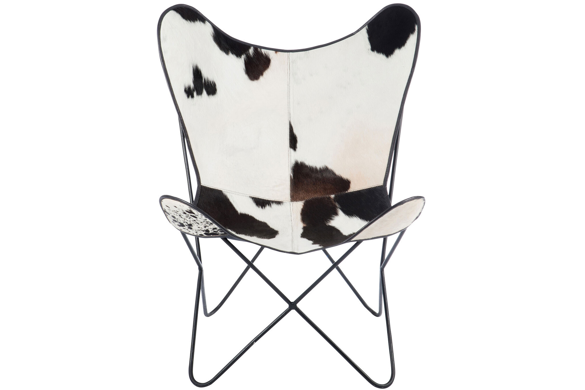 LOUNGE STOEL KOE/MET WH/BL