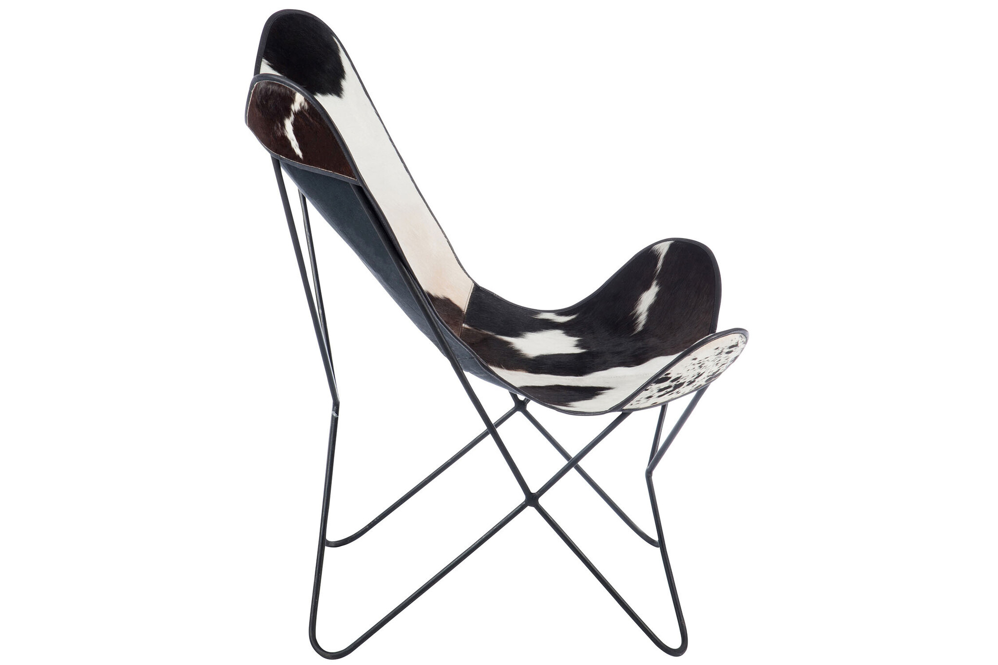 LOUNGE STOEL KOE/MET WH/BL