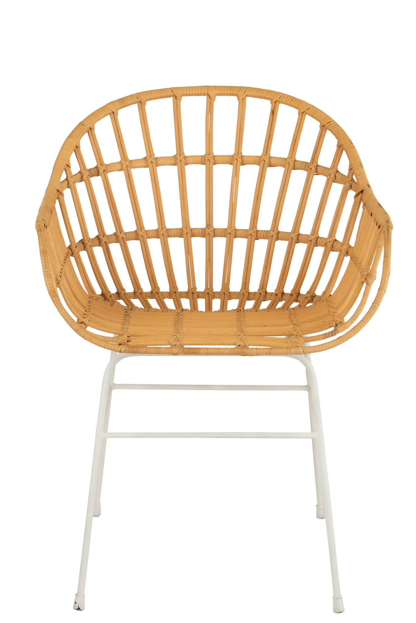 STOEL KENI RATTAN/METAL NAT/WH
