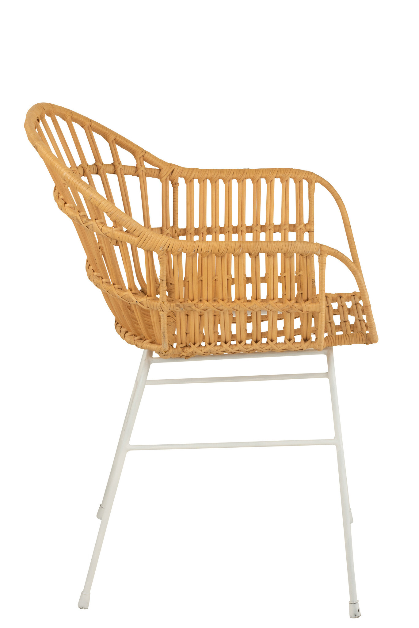 STOEL KENI RATTAN/METAL NAT/WH