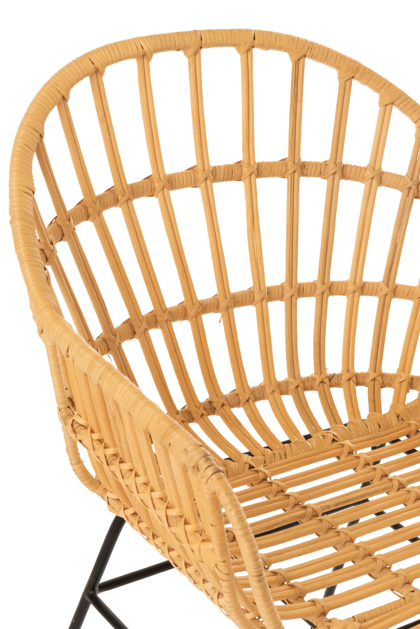 STOEL KENI RATTAN/METAL NAT/WH