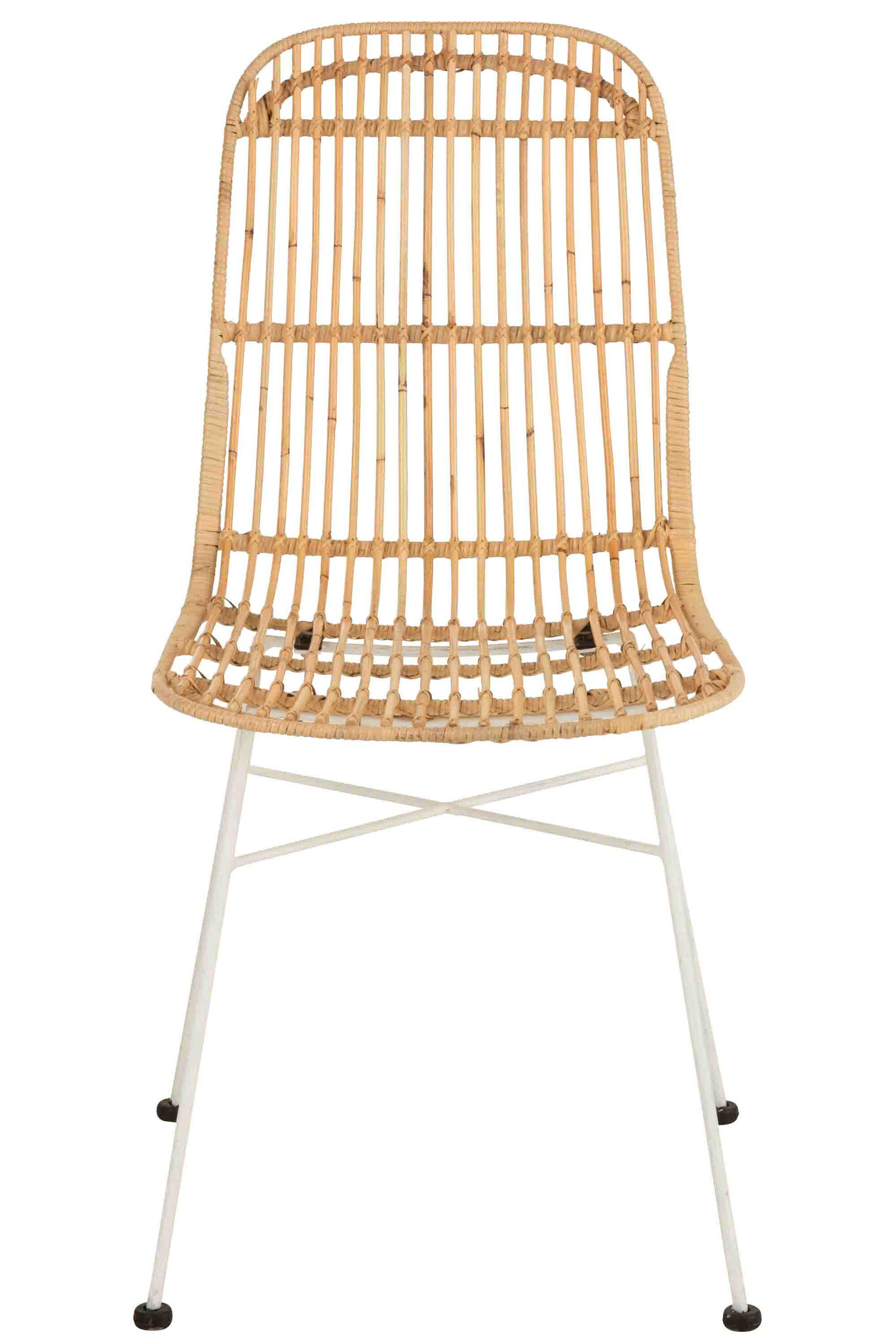 STOEL EMA ROTAN/METAL NAT/WH