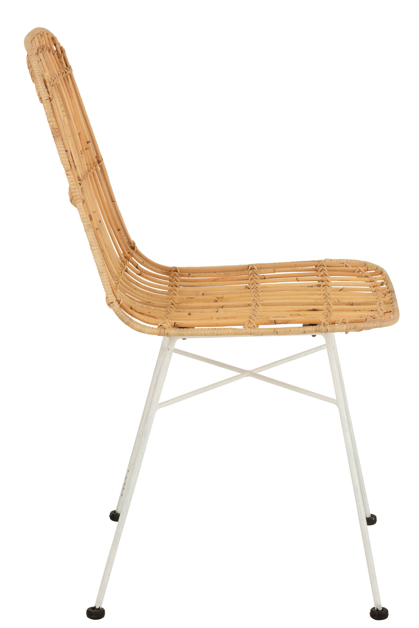 STOEL EMA ROTAN/METAL NAT/WH