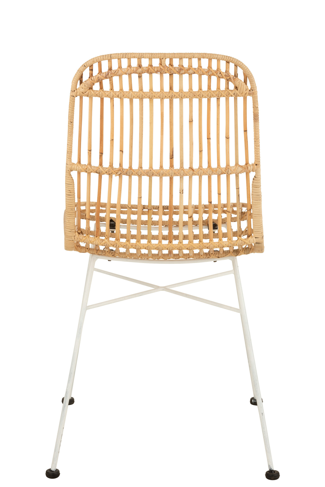 STOEL EMA ROTAN/METAL NAT/WH