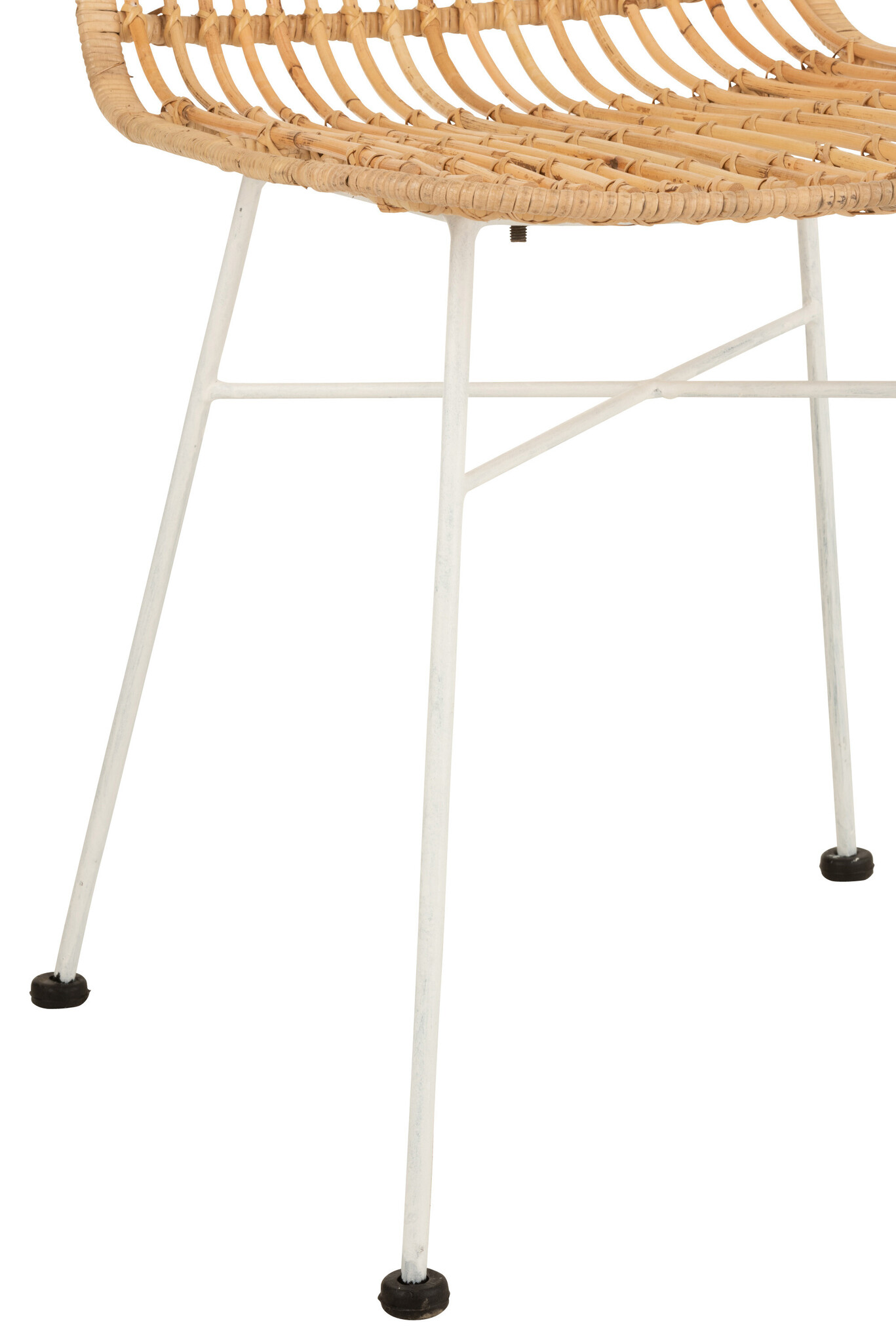 STOEL EMA ROTAN/METAL NAT/WH