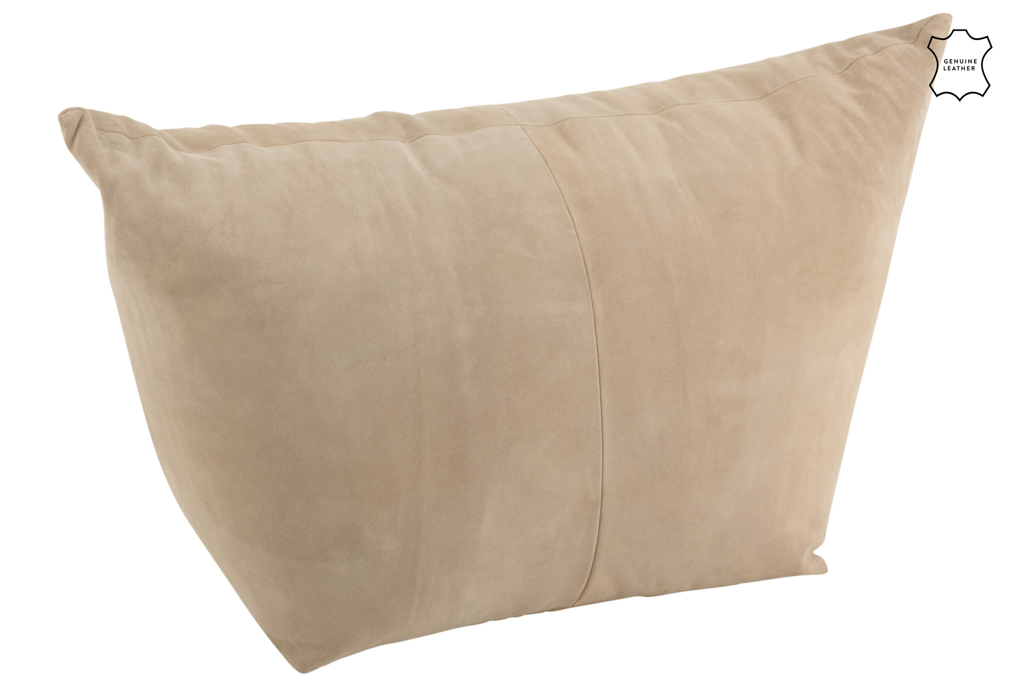 POUF AVA LOW LEATHER BEIGE