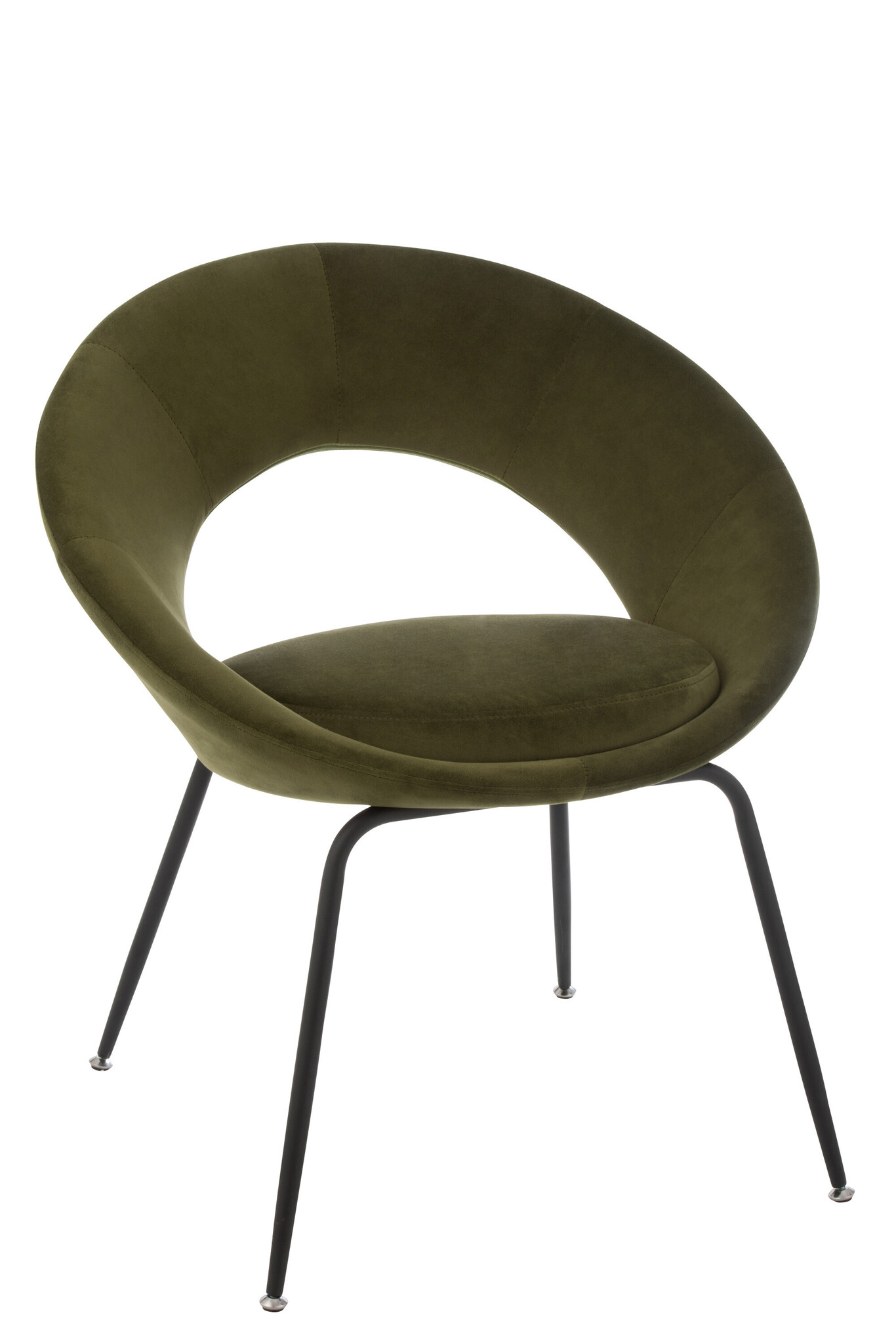 CHAIR ROUND HOLE MET/TEX GRN