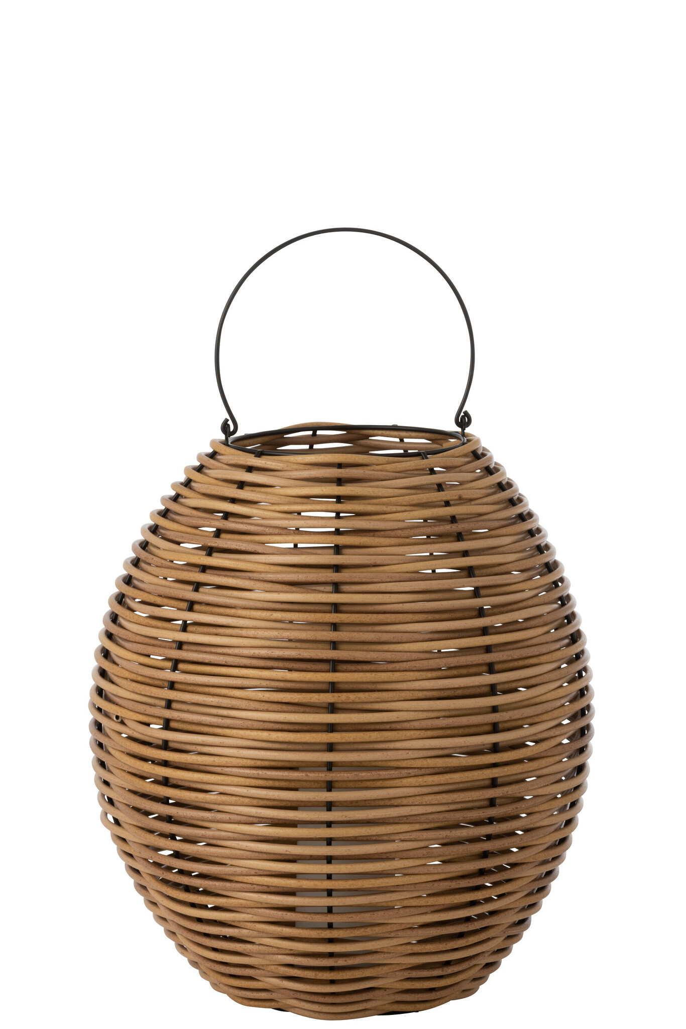 LANTERN WOVEN LED PLASTIC WH L