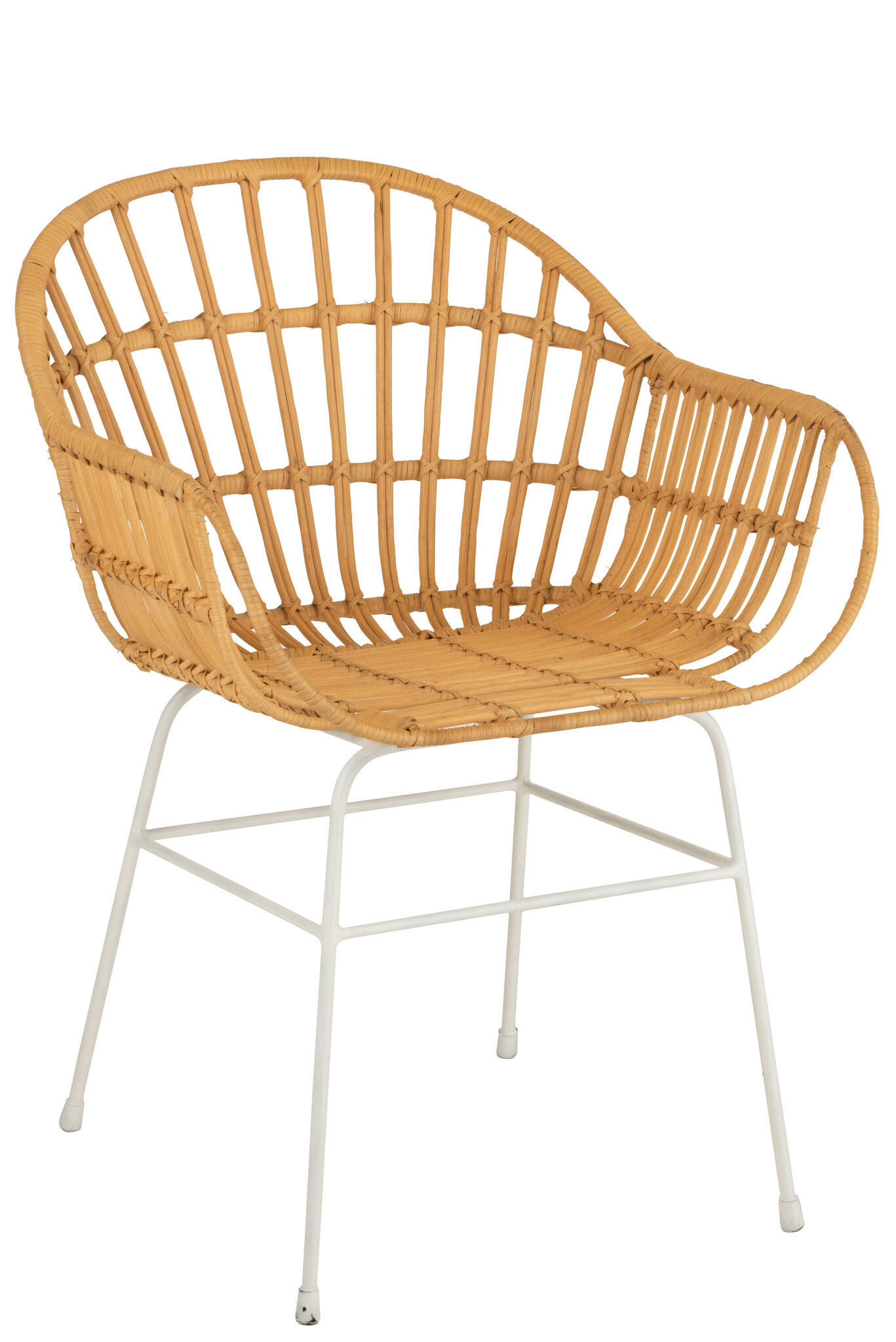 STOEL KENI RATTAN/METAL NAT/WH