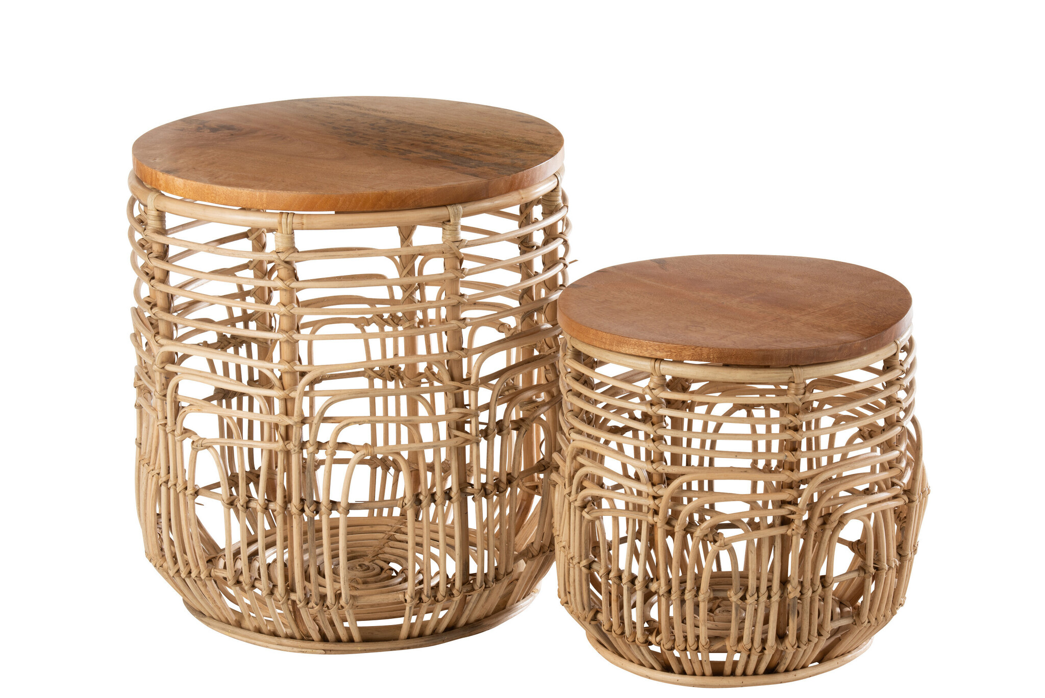 S/2 SIDETABLES ELLEN RAT NAT
