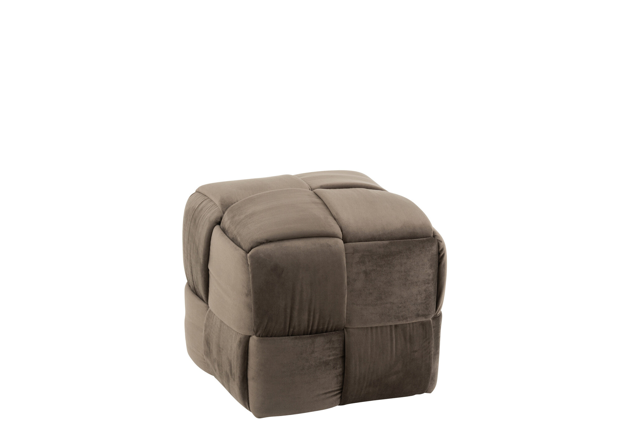 POUF 1P TEXTILE/WOOD DARK GREY