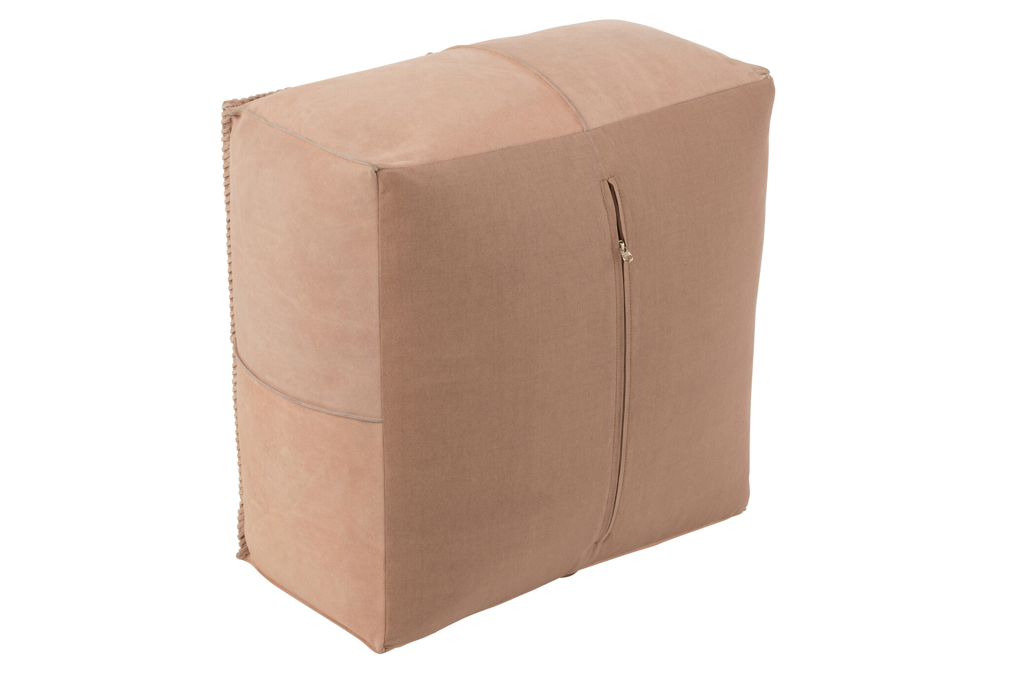 POUF CROSS SQUARE LEATH PINK