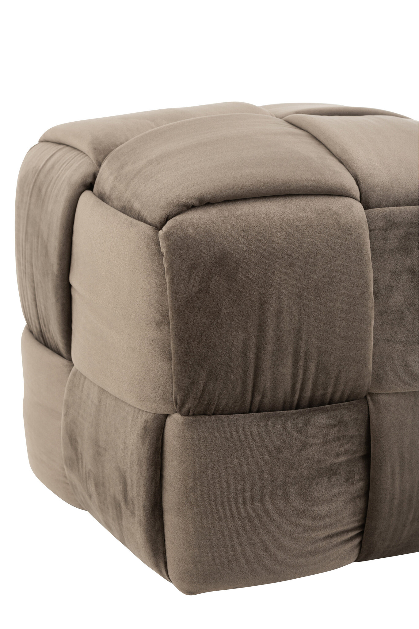 POUF 1P TEXTILE/WOOD DARK GREY