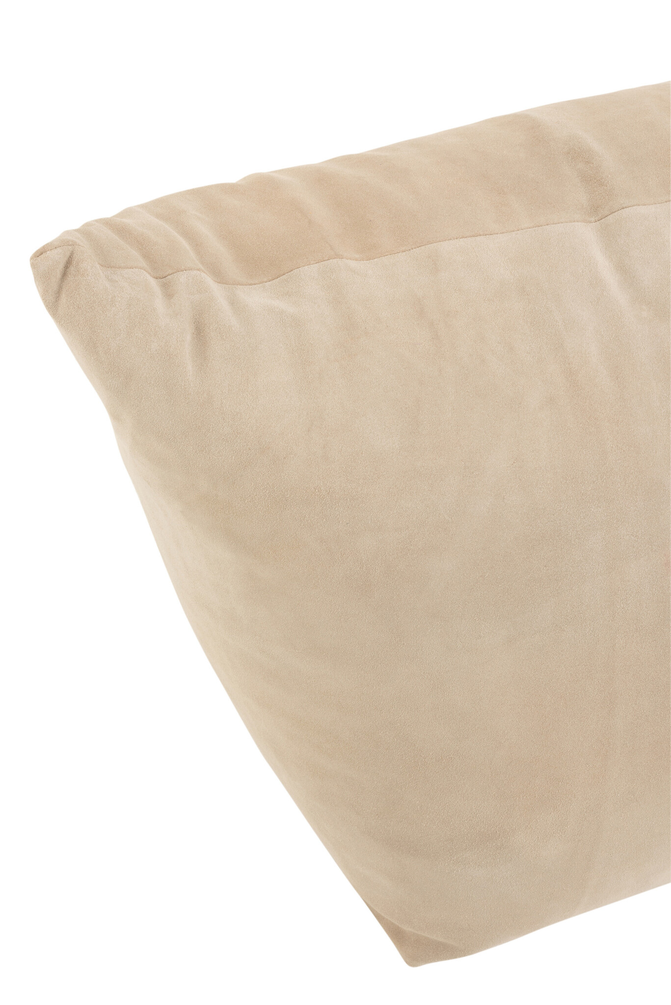 POUF AVA LOW LEATHER BEIGE