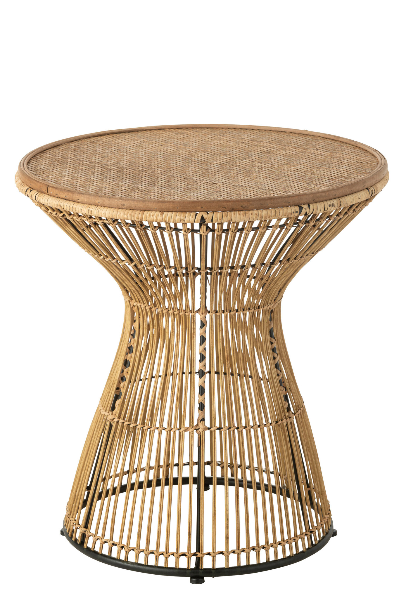 SIDETABLE ROUND GROOV RAT NAT