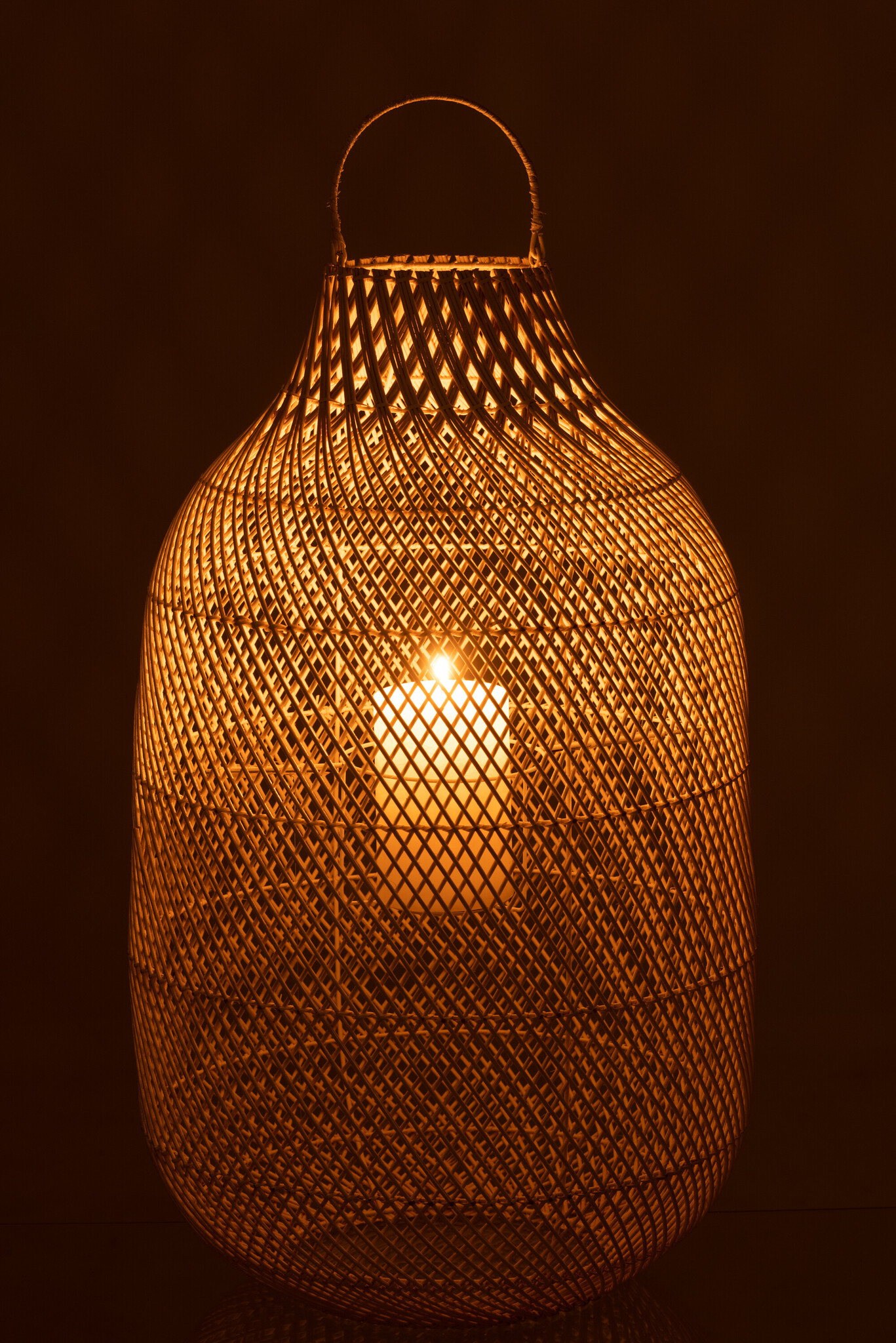 LANTERN CYLINDER XL RATTAN WH