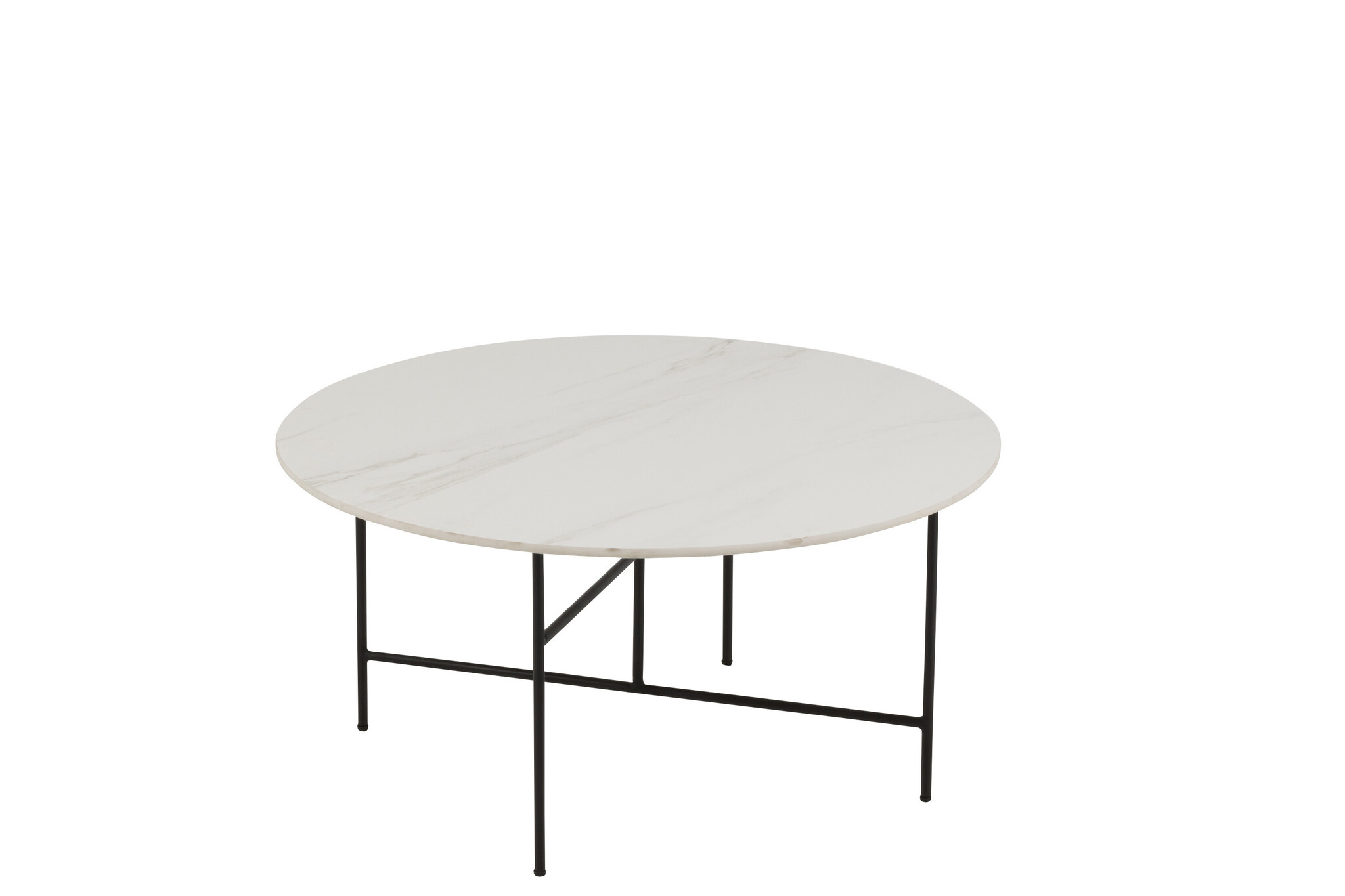 SIDE TABLE ROUND PORC/MET WH