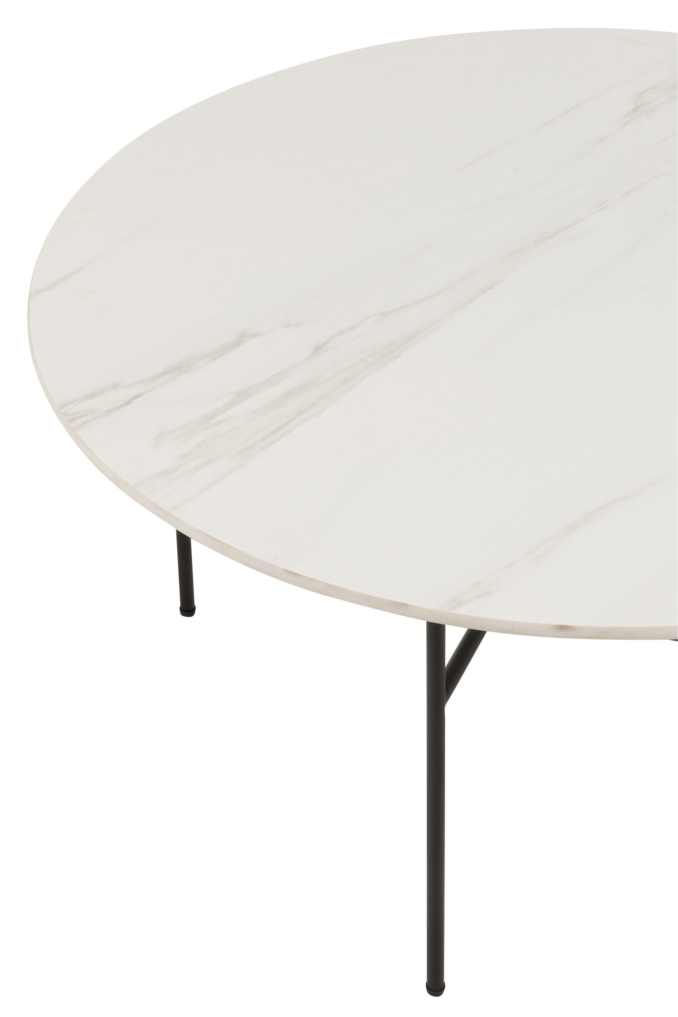 SIDE TABLE ROUND PORC/MET WH