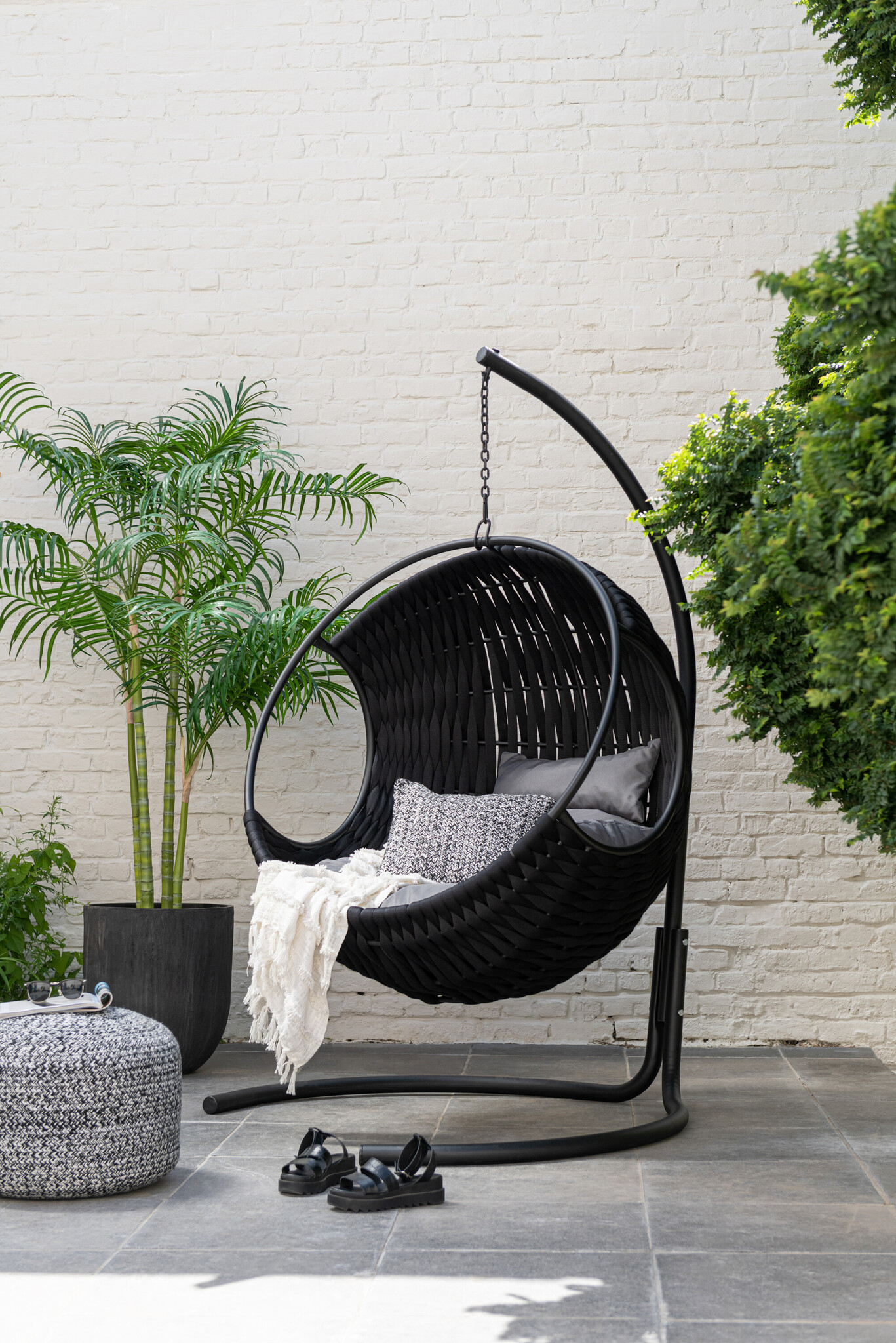 POUF MIAMI OUT POL BLK/W