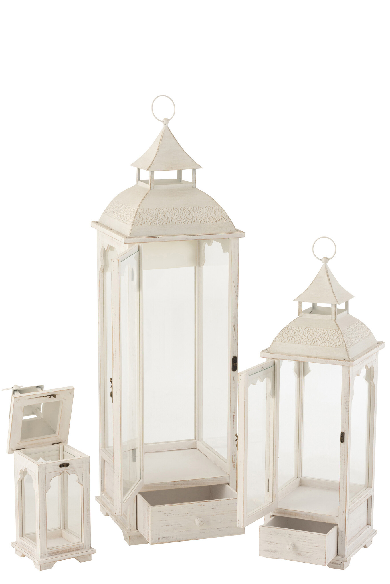 S/3 LANTERNS IBIZA SPR WD WH