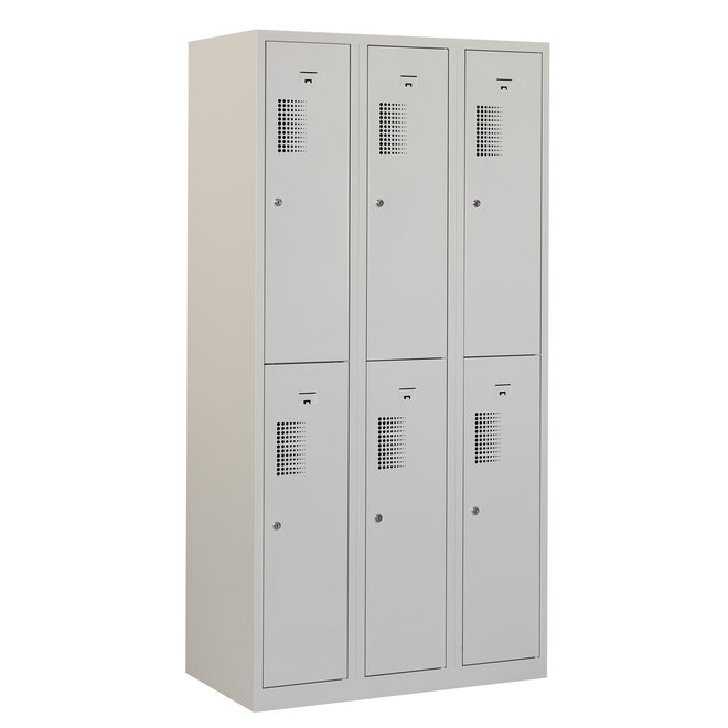 Locker 6-deurs ANH.3.6.GR/GR Kolom 30 cm Breed