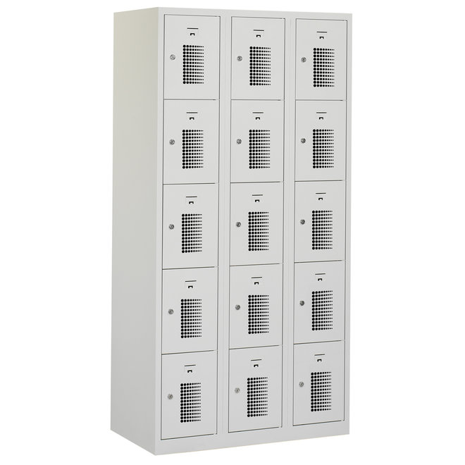 Locker 15-deurs ANHT.3.15.GR/GR K40  180x120x50 cm