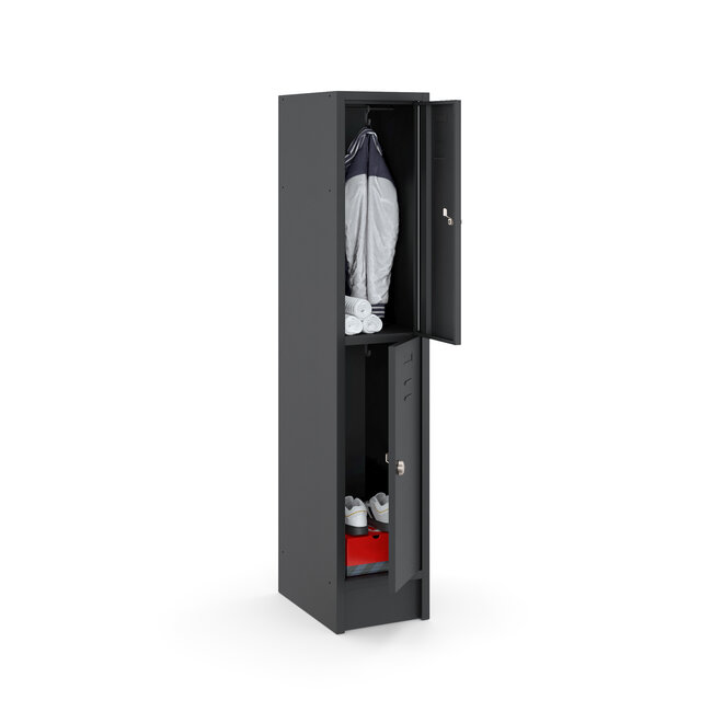 Budget Locker CHB18012 Zwart - 1 kolom - 2 deuren