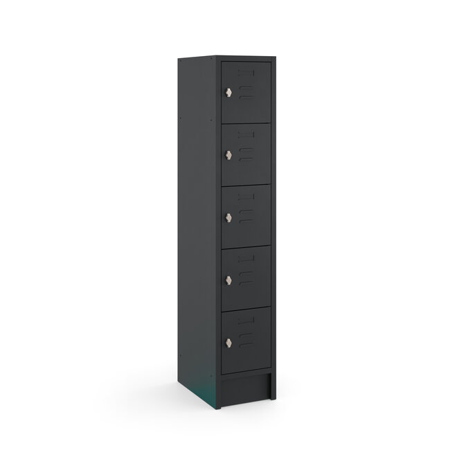 Budget Locker CHB18015 Zwart - 1 kolom - 5 deuren