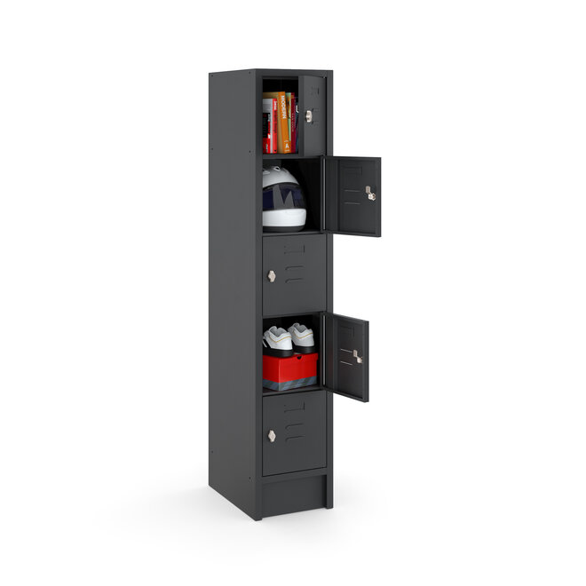 Budget Locker CHB18015 Zwart - 1 kolom - 5 deuren