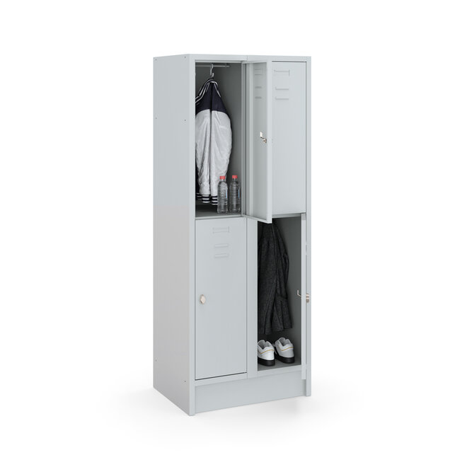 Budget Locker CHB18024 Grijs - 2 koloms - 4 deuren