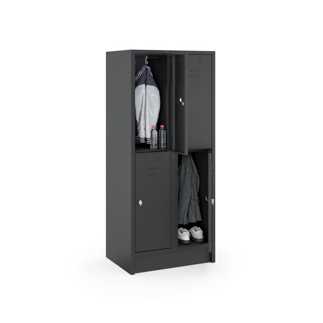 Budget Locker CHB18024  Zwart - 2 koloms - 4 deuren