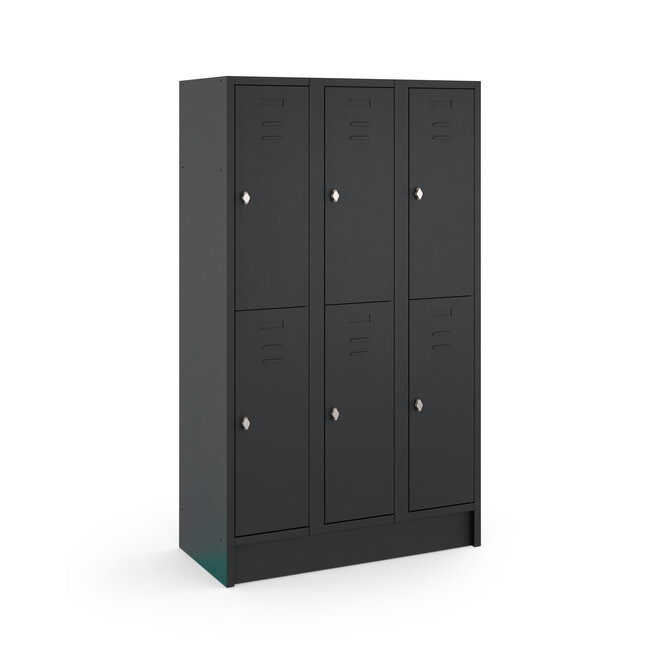 Budget Locker CHB18036Z Zwart - 3 koloms - 6 deuren