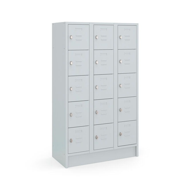Budget Locker CHB180315 Grijs - 3 koloms -15 deuren