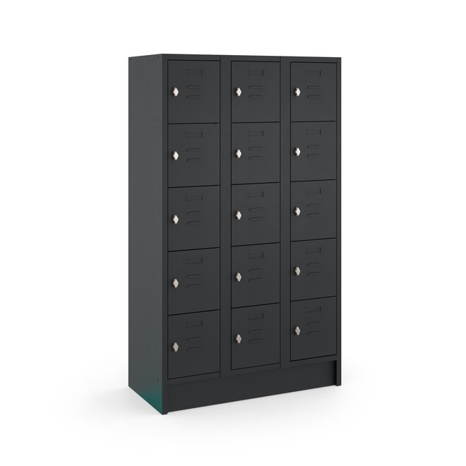 Budget Locker CHB180315 Zwart - 3 koloms  - 15 deuren