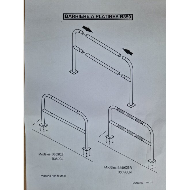 Veiligheidshek B200 x H100 cm met grondplaat