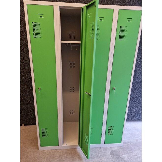 Kledinglocker 4 deuren - Grijs/Groen