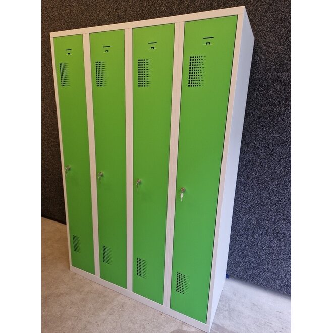 Kledinglocker 4 deuren - Grijs/Groen