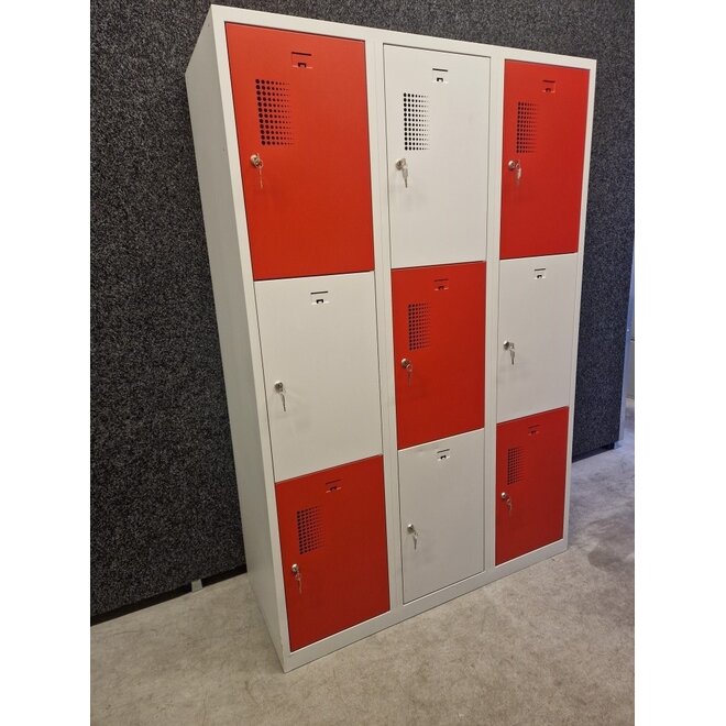 Lockerkast met 9 kluisjes