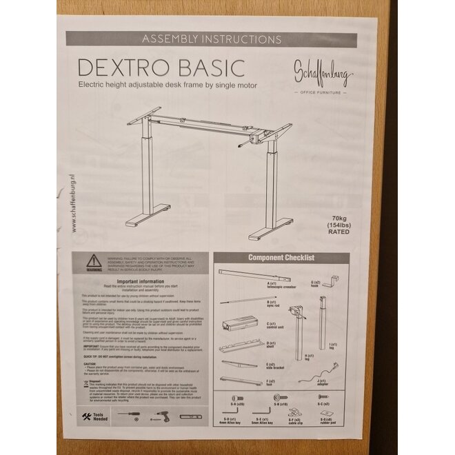 Schaffenburg Dextro Basic Elektrisch Zit-Sta bureau