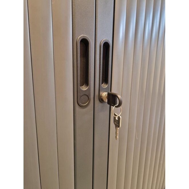 Roldeurkast 105x100x45 cm Antraciet met topblad Robson Eiken