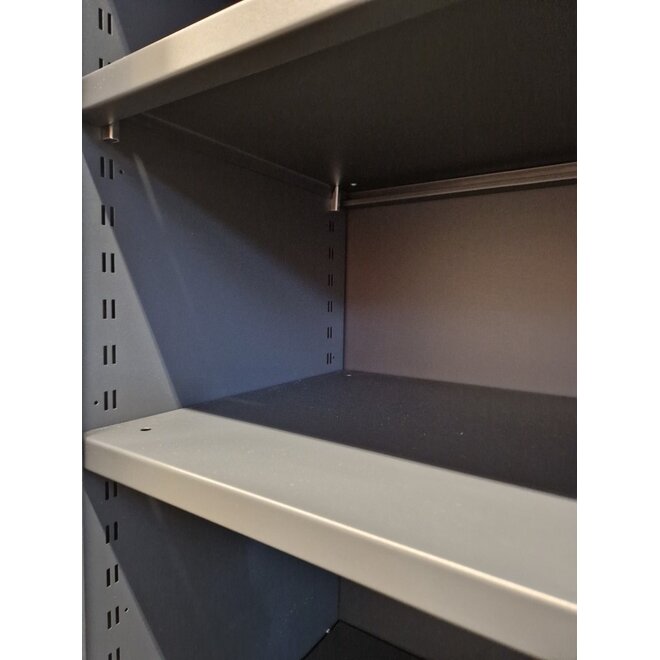 Roldeurkast 105x100x45 cm Antraciet met topblad Robson Eiken