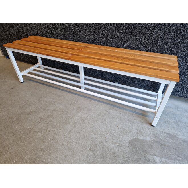 Kleedkamerbank LO 150 cm met schoenenrek - Wit