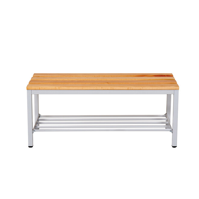 Kleedkamerbank MD 100 cm - Grijs met schoenenrek