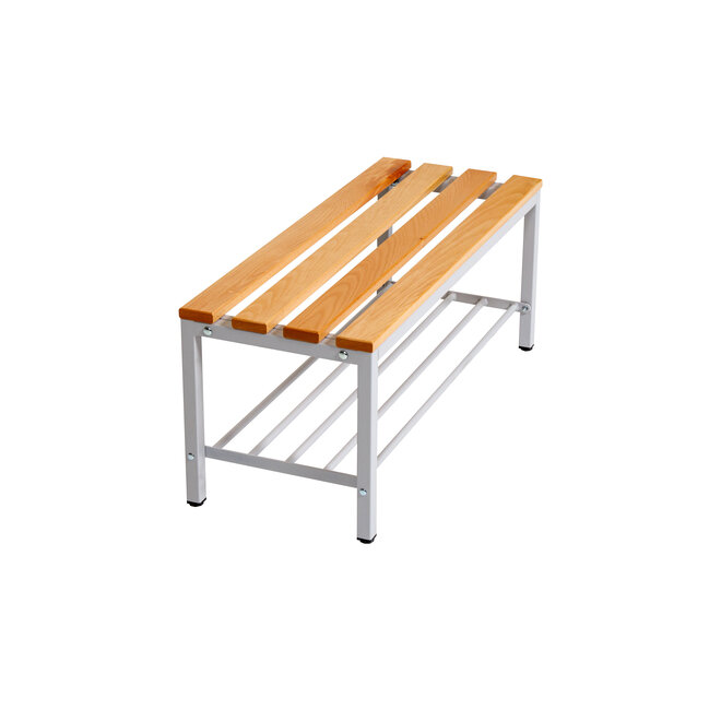 Kleedkamerbank MD 100 cm - Grijs met schoenenrek