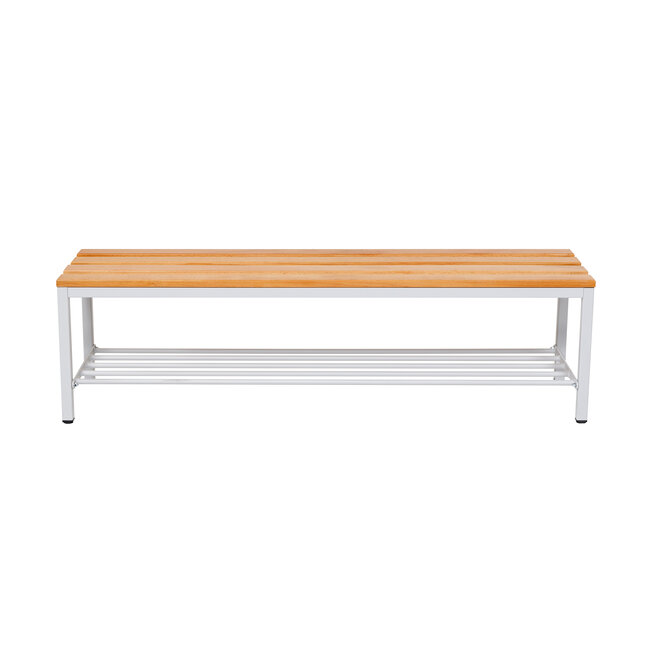 Kleedkamerbank MD 150 cm - Grijs met schoenenrek