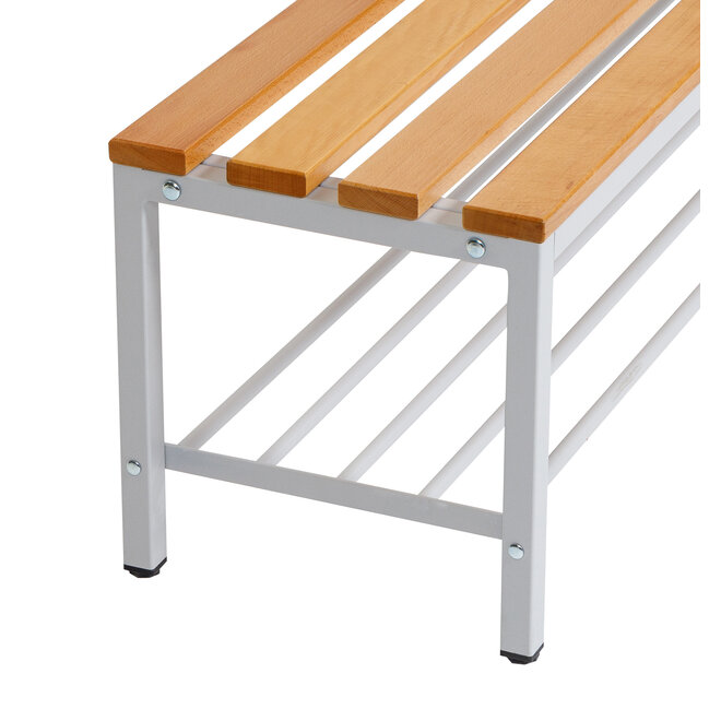 Kleedkamerbank MD 150 cm - Grijs met schoenenrek